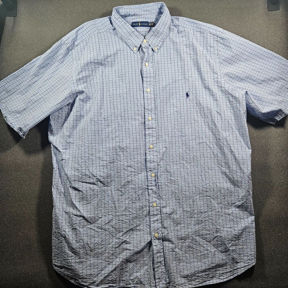 Ralph Lauren 3XLT Button Down Shirt Blue Pony Logo Big Tall